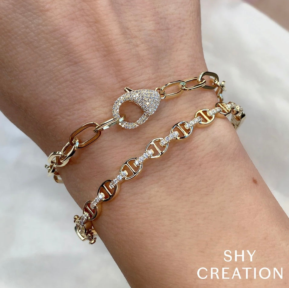 0.41CT DIAMOND PAPER CLIP LINK BRACELET