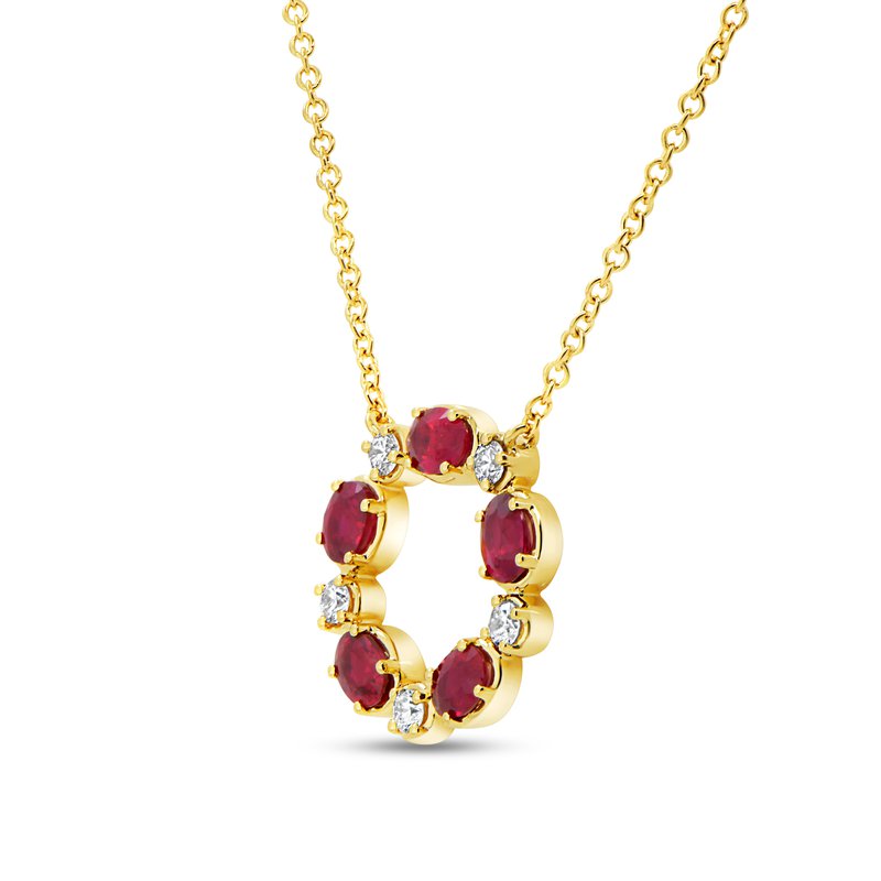 Uneek Medallion Collection Medallion Oval Shaped Ruby Medallion Pendant
