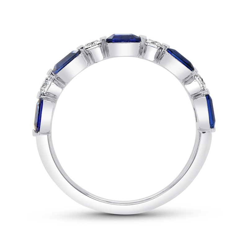 Uneek Precious Collection 1-Row Emerald Cut Blue Sapphire Fashion Ring