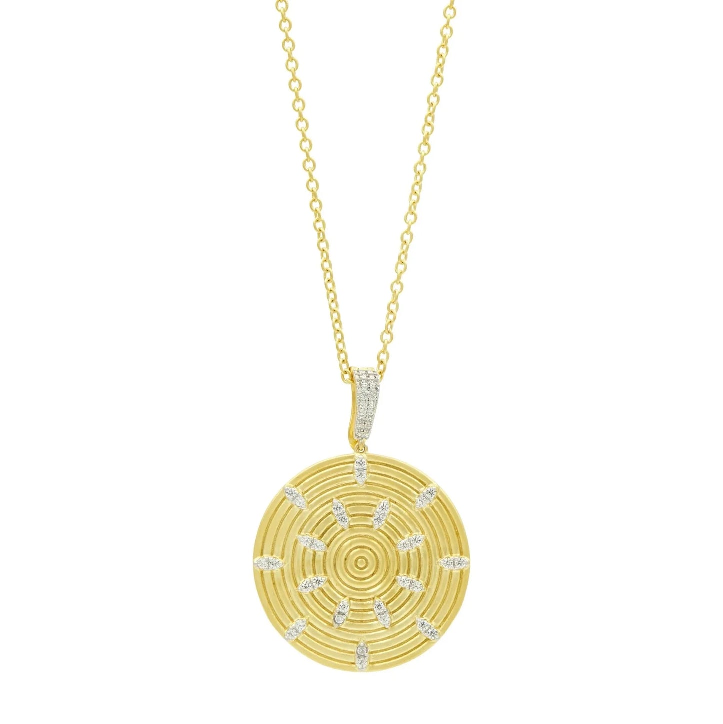 Fleur Bloom EMPIRE Circular Ring Pendant Necklace