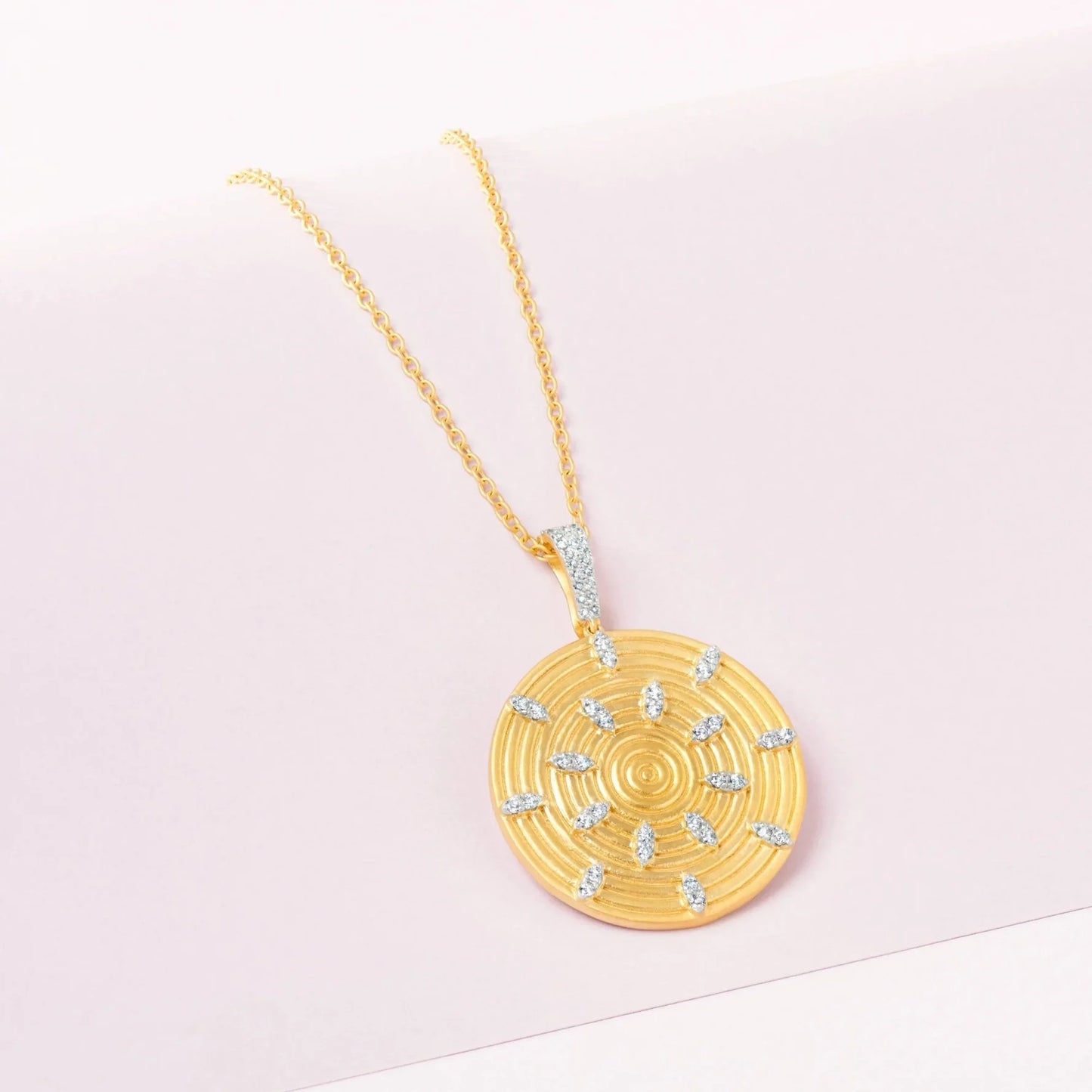 Fleur Bloom EMPIRE Circular Ring Pendant Necklace