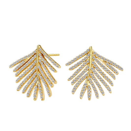 Jardin Palm Leaf Diamond Earrings
