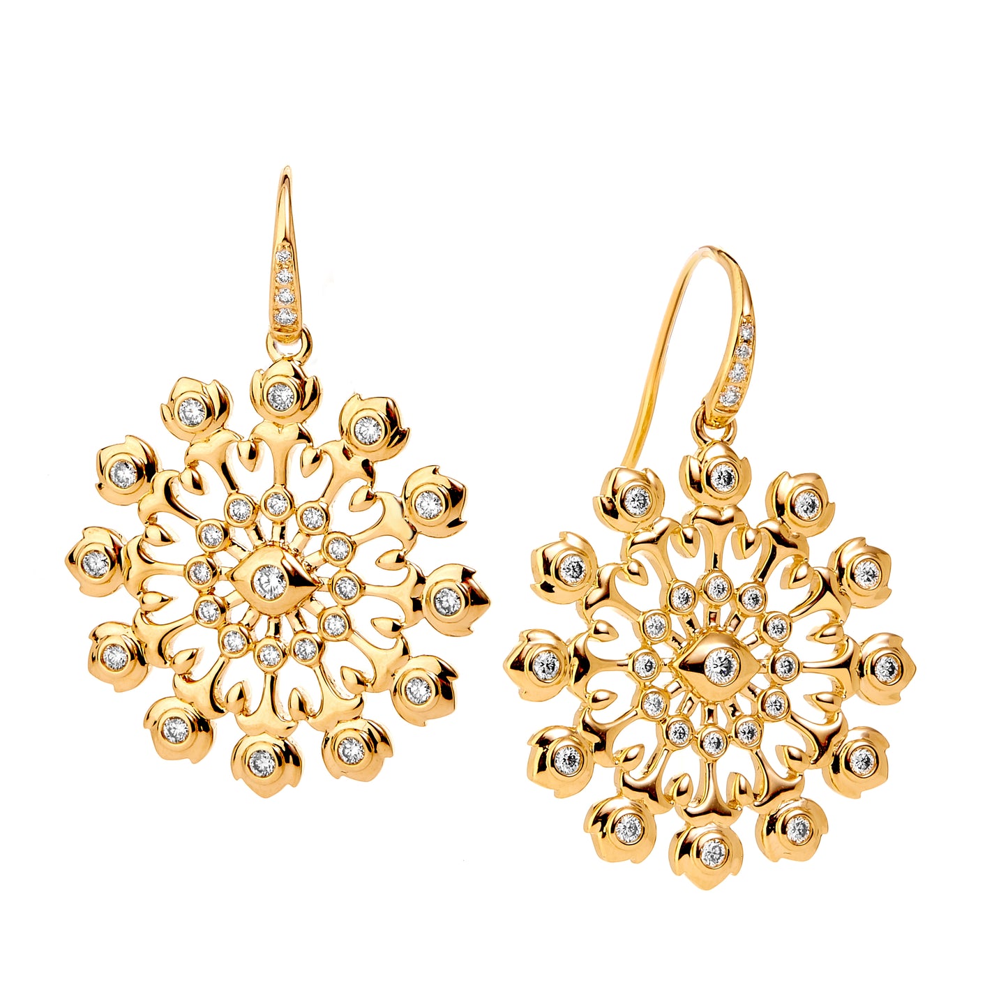 Mogul Diamond Flower Earrings