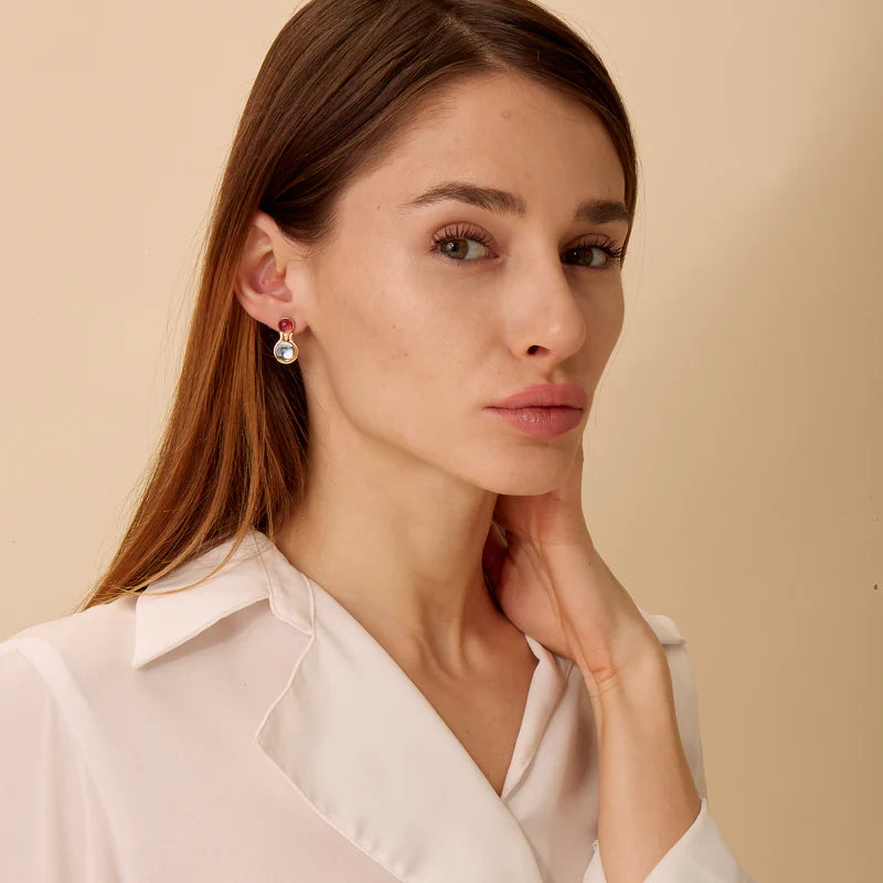 Candy Rubellite & Gemstone Earrings