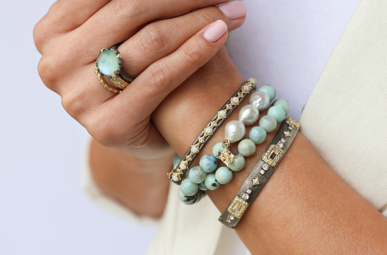 Crivelli and Morganite Huggie Bracelet