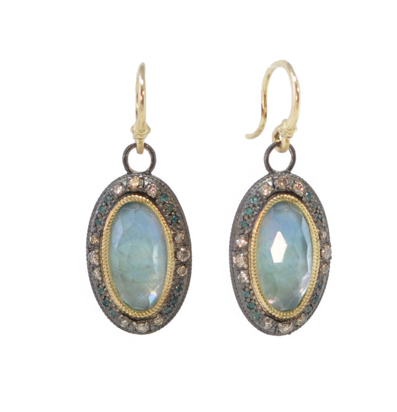 16x8 mm Oval Emerald Drop Earrings