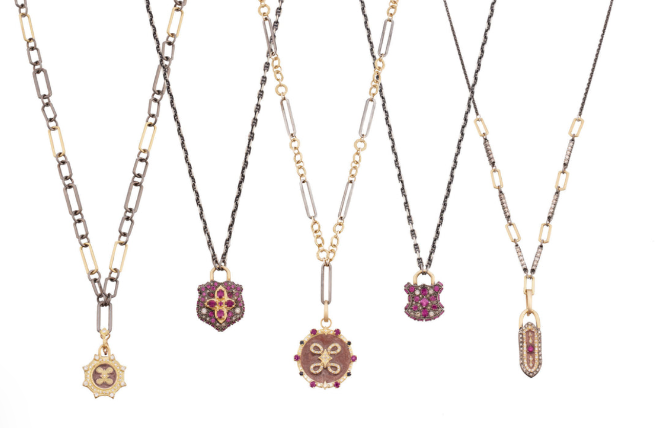 18" Pave Shield Necklace