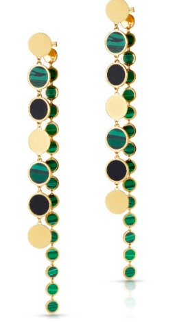 18K Malachite Inlay Earrings