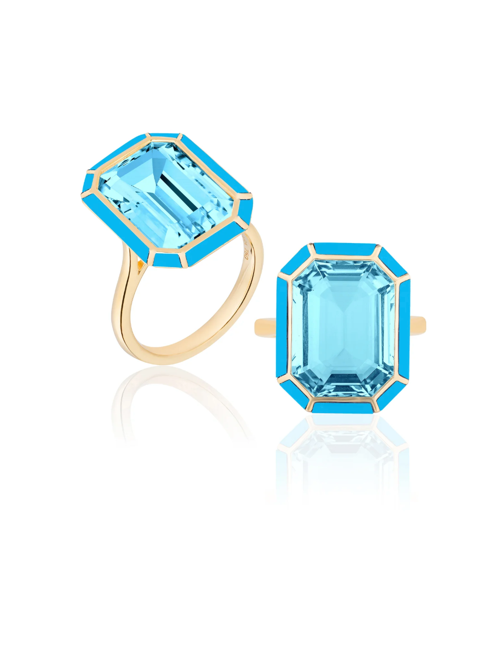 Emerald Cut Ring with Inlay