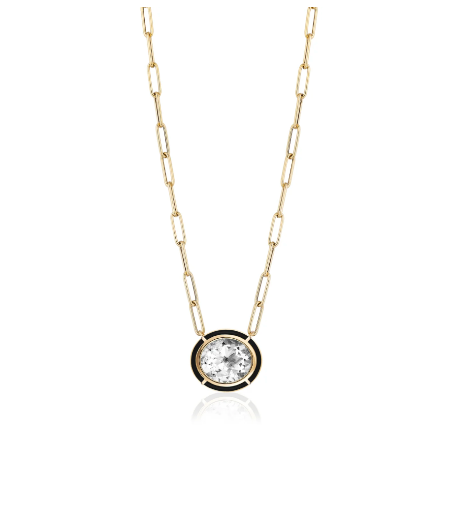 Oval Pendant with Inlay