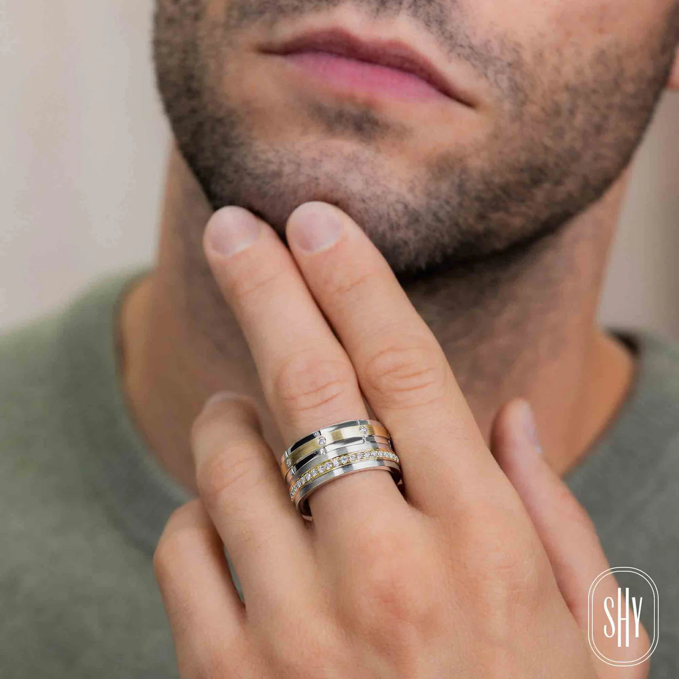 0.15CT DIAMOND MATTE OMNIFIT MEN'S BAND