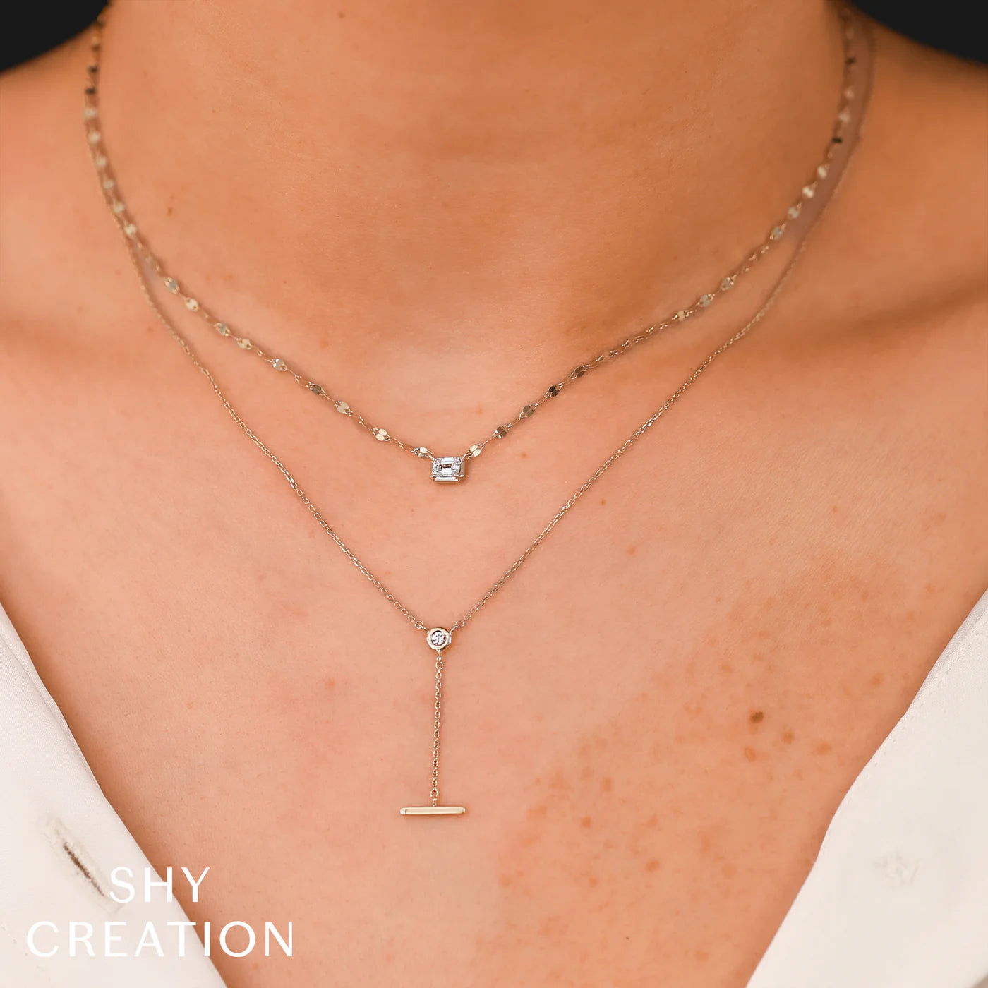 0.20CT DIAMOND EMERALD SPARKLE CHAIN NECKLACE