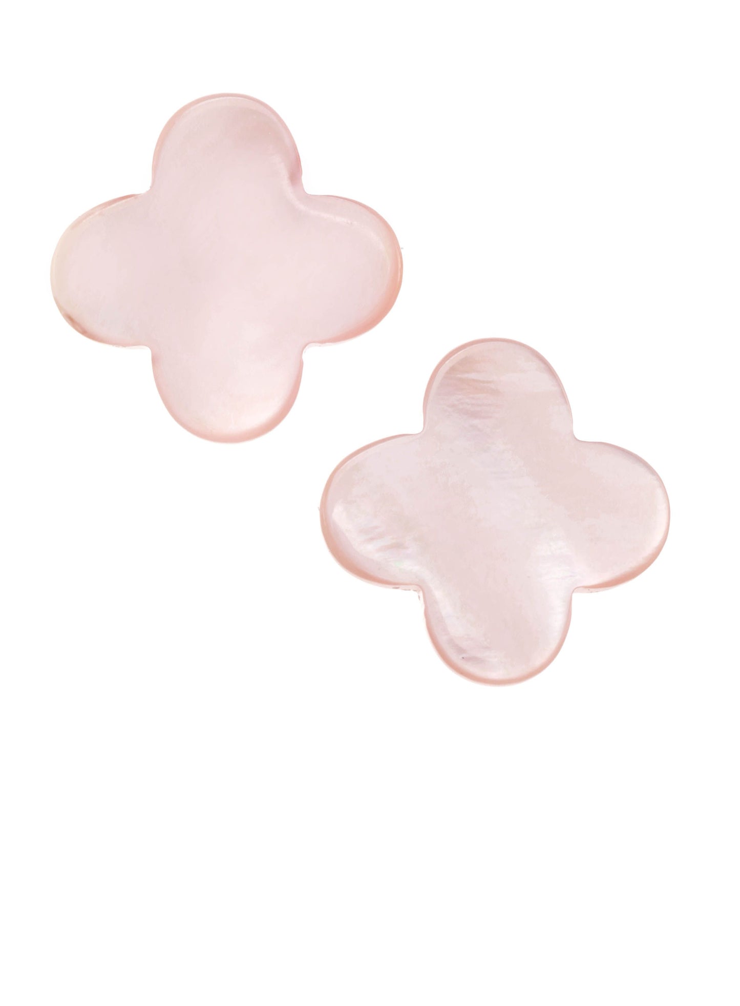 Pink Mother of Pearl Clover Post Earring
