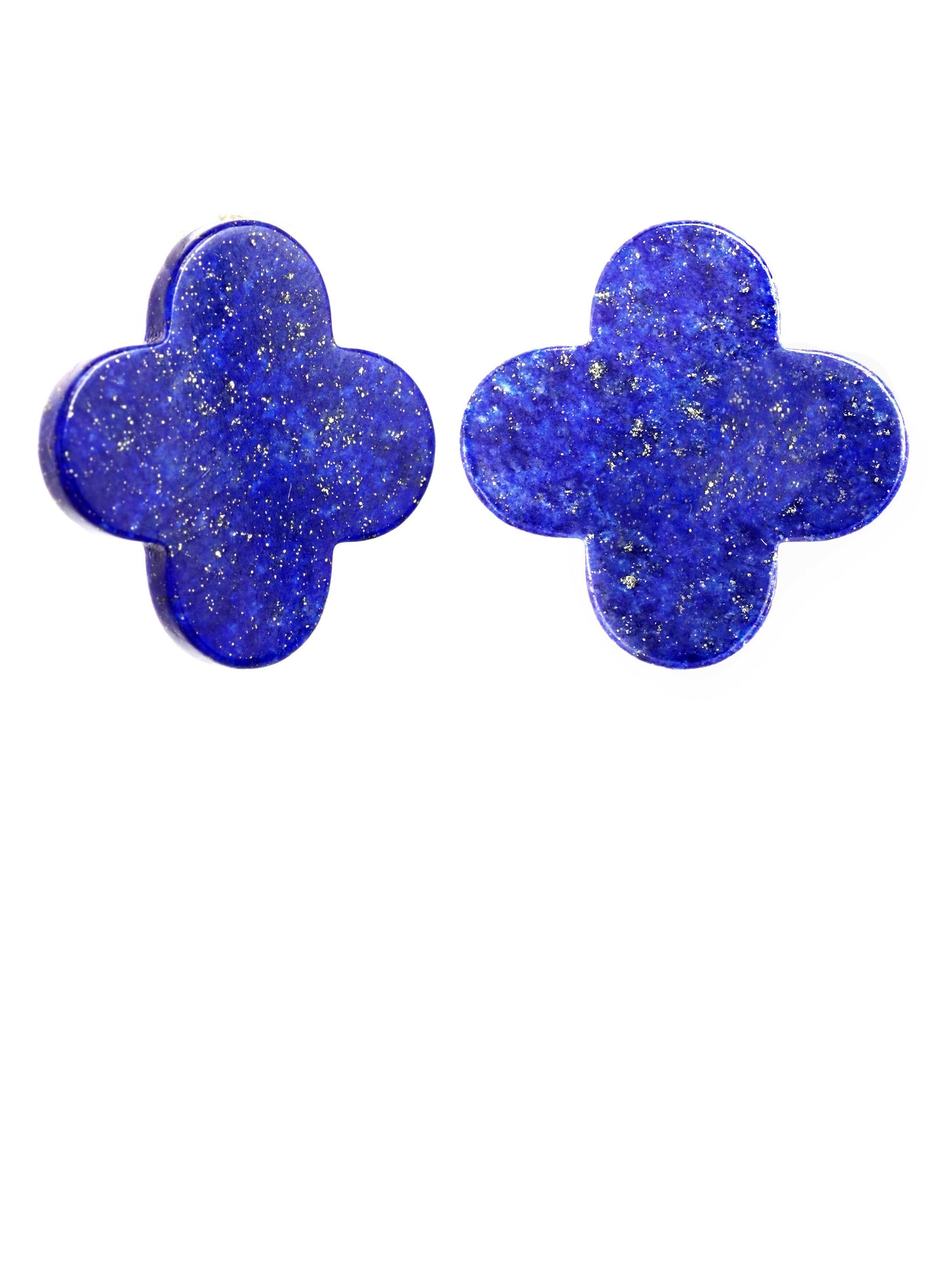 Lapis Clover Post Earring