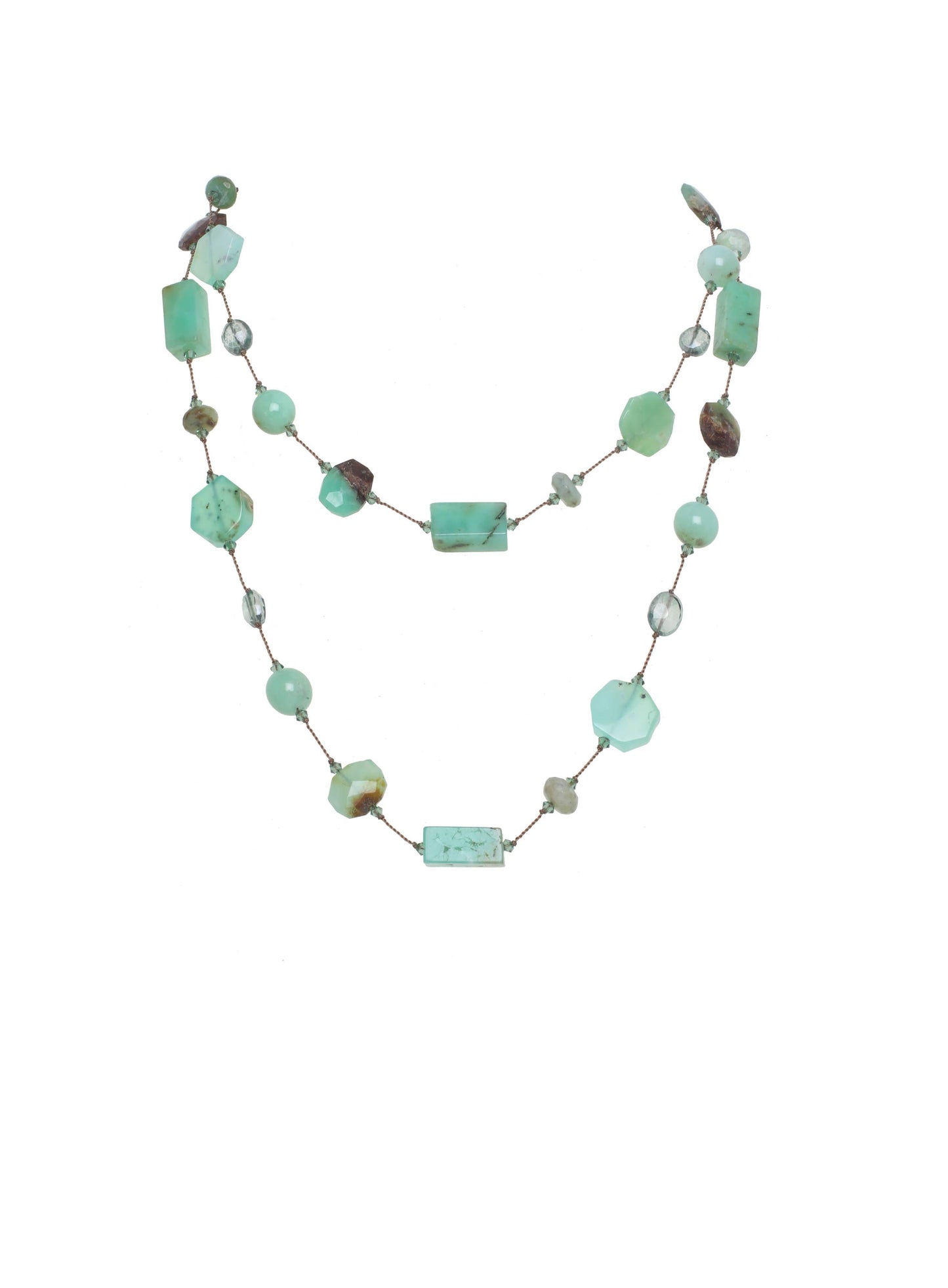 Chrysoprase, opal, green topaz, Swarovski crystal