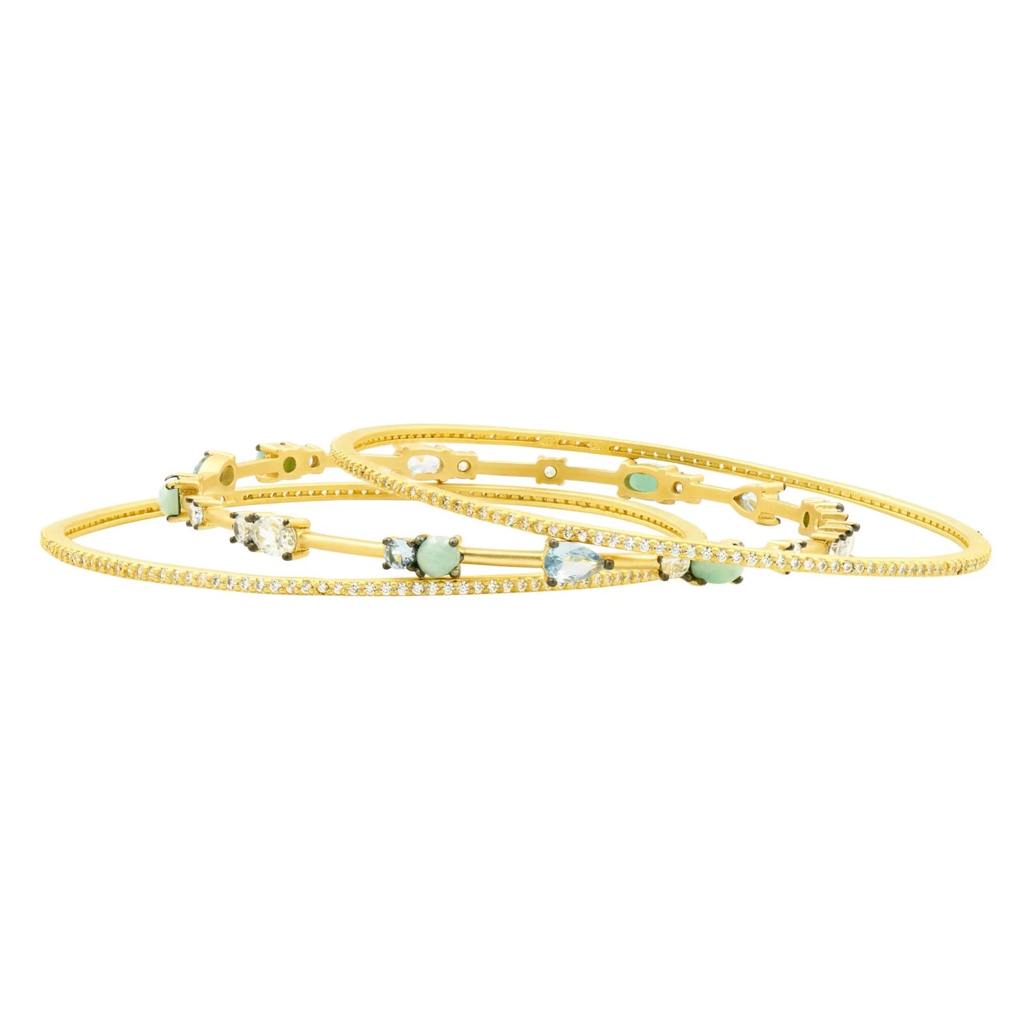 Touch of Turquoise 3 Stack Slide On Bangles