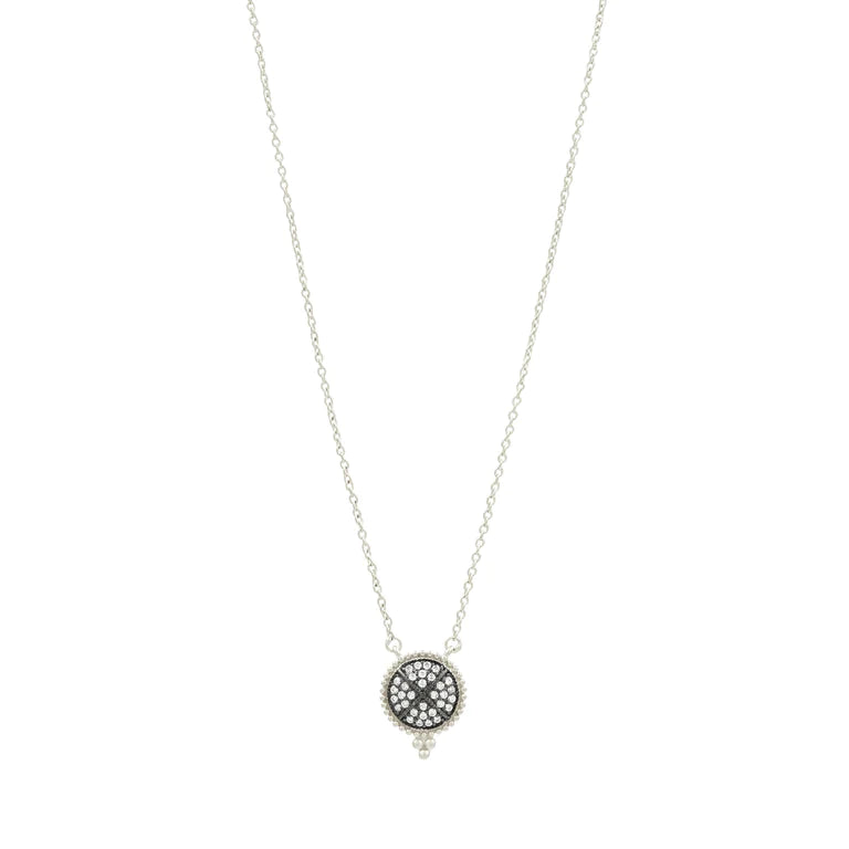 Signature Pavé Disc Pendant Necklace