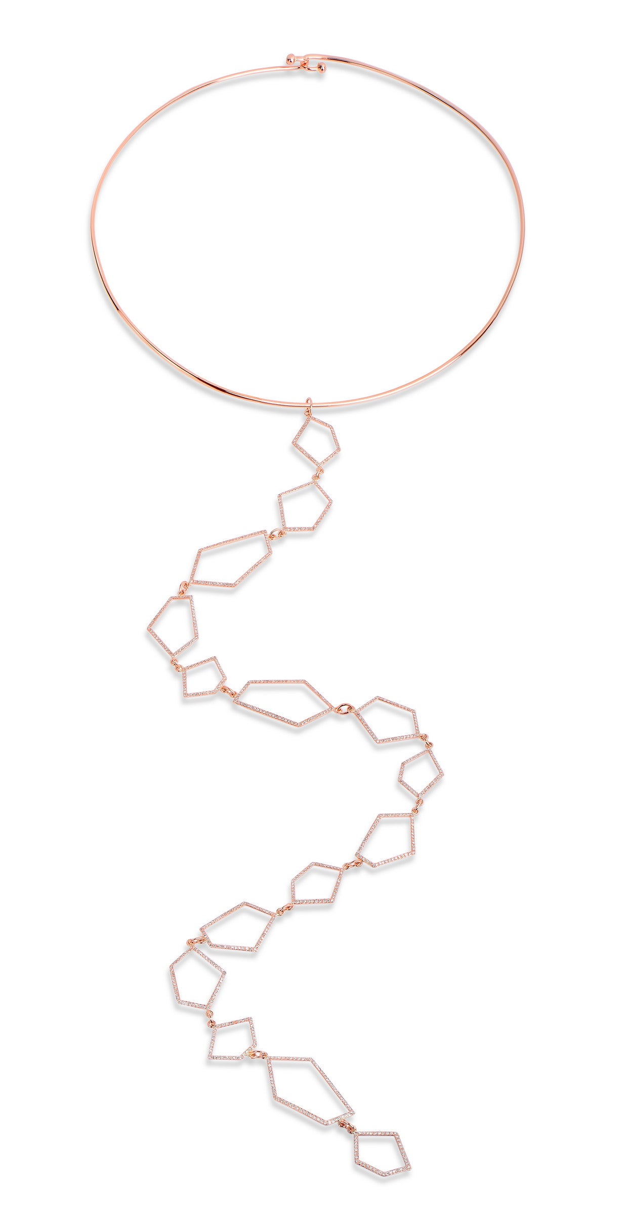 Diamond and Gold Geometric Necklace