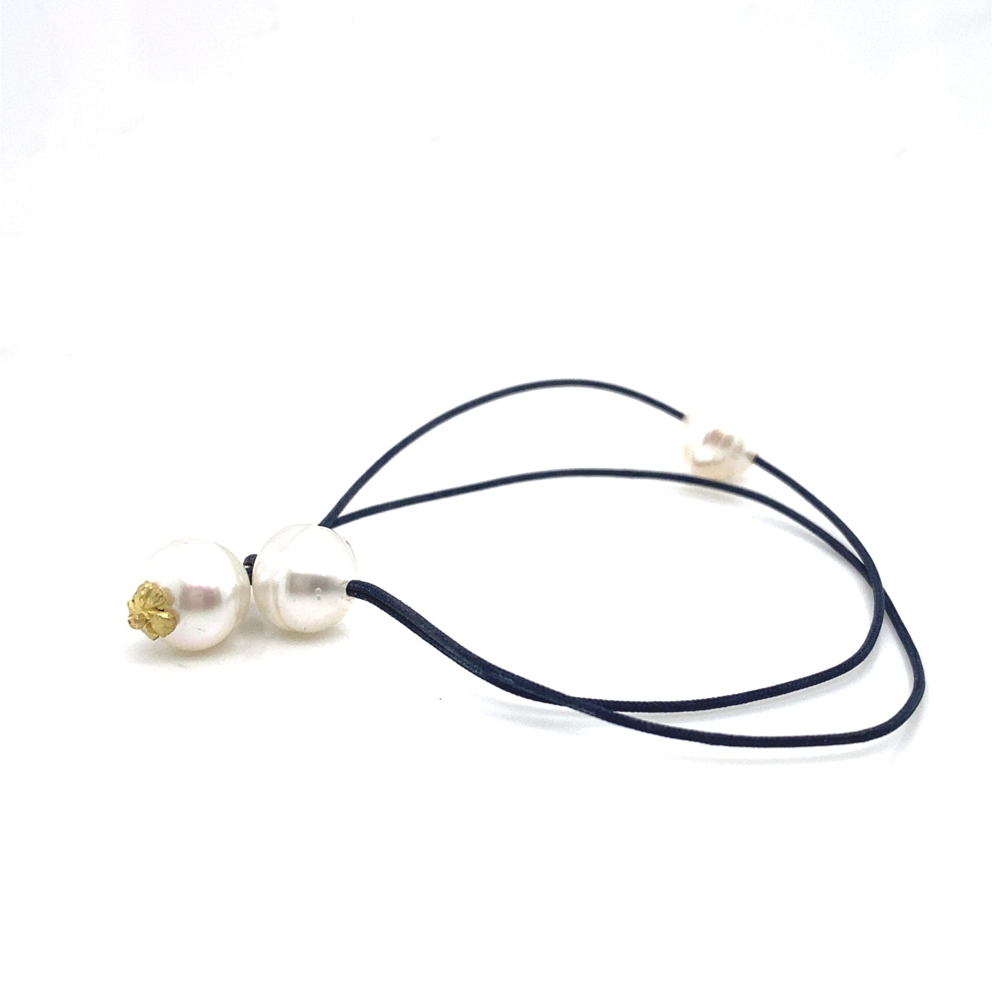 18K Gold South Sea Pearl Navy Cord Bracelet
