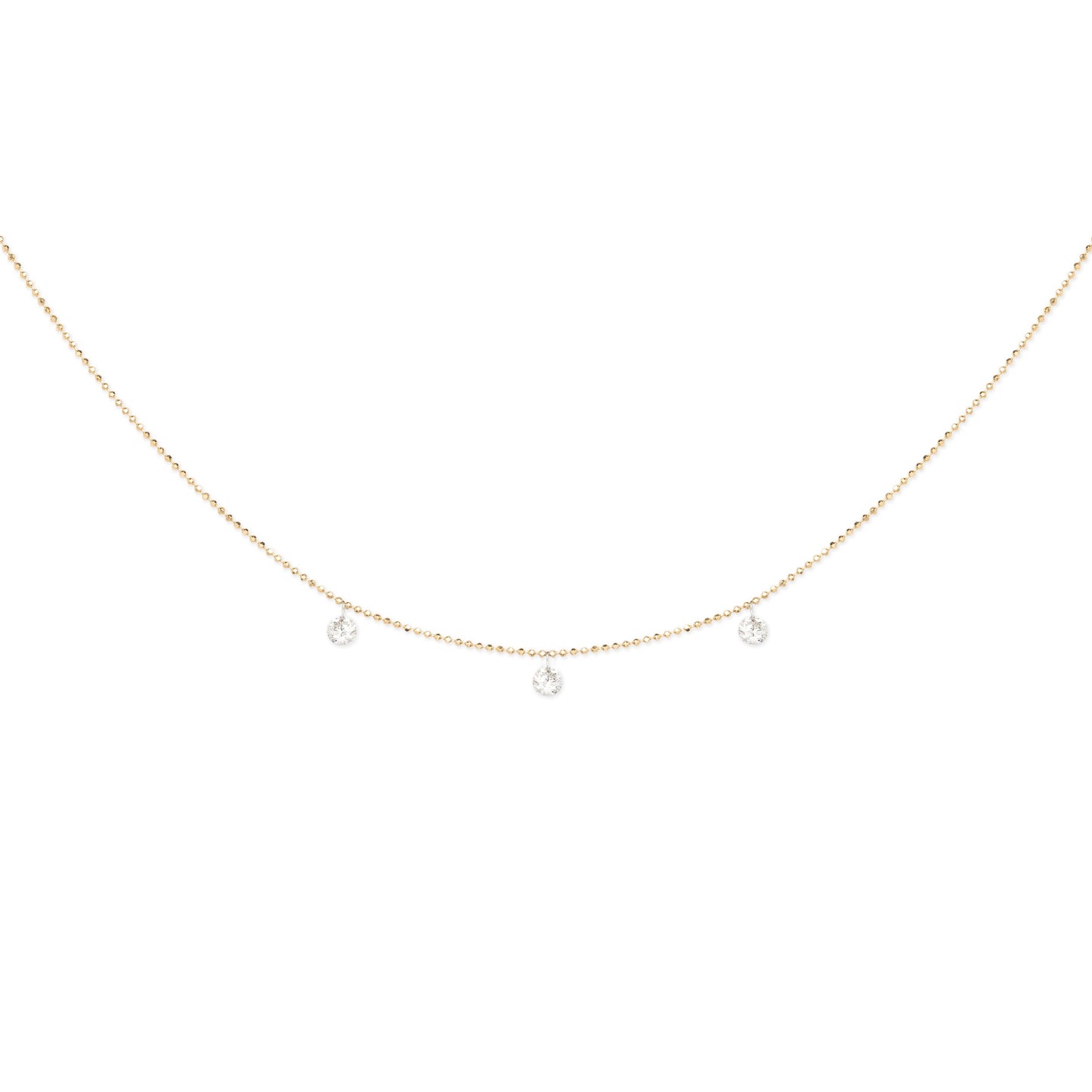 0.60 CT Three Floating Diamond Necklace