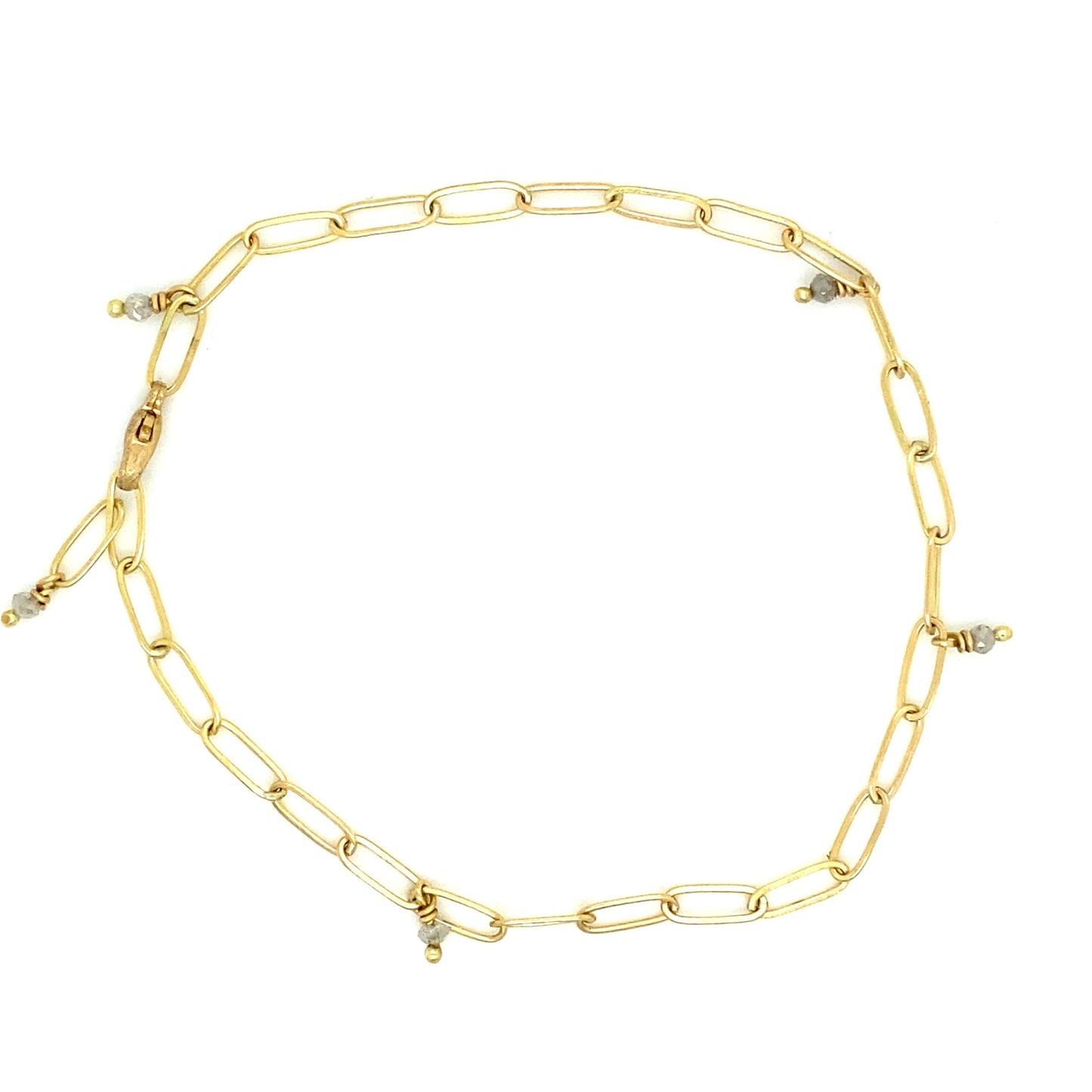 18K Gold Mini Popsicle Bracelet with Diamond Beads