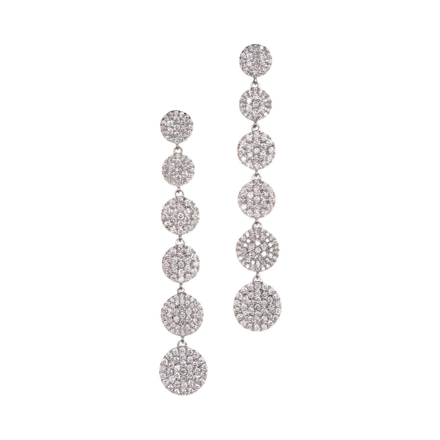 White Large Cascade Earrings