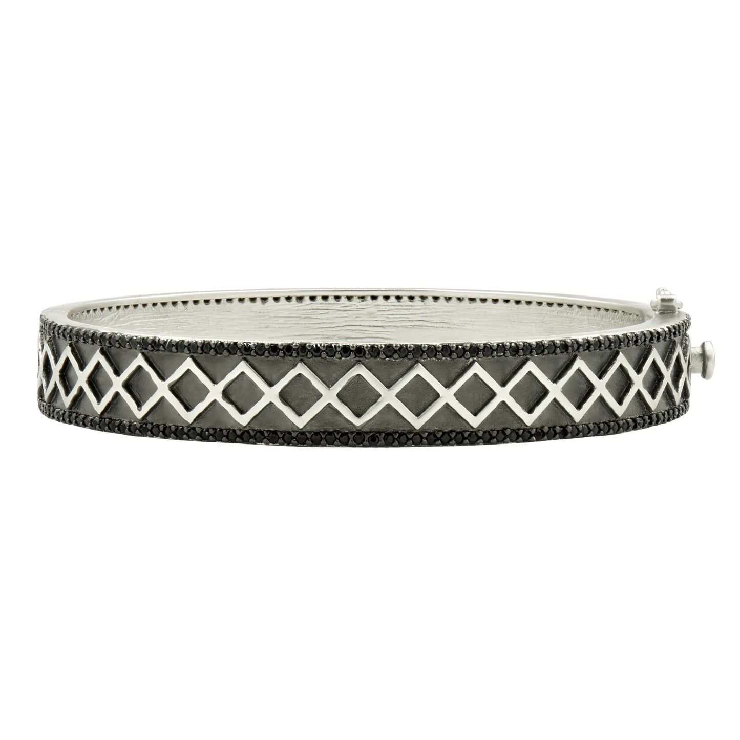 Criss Cross and Pavé Hinge Bangle