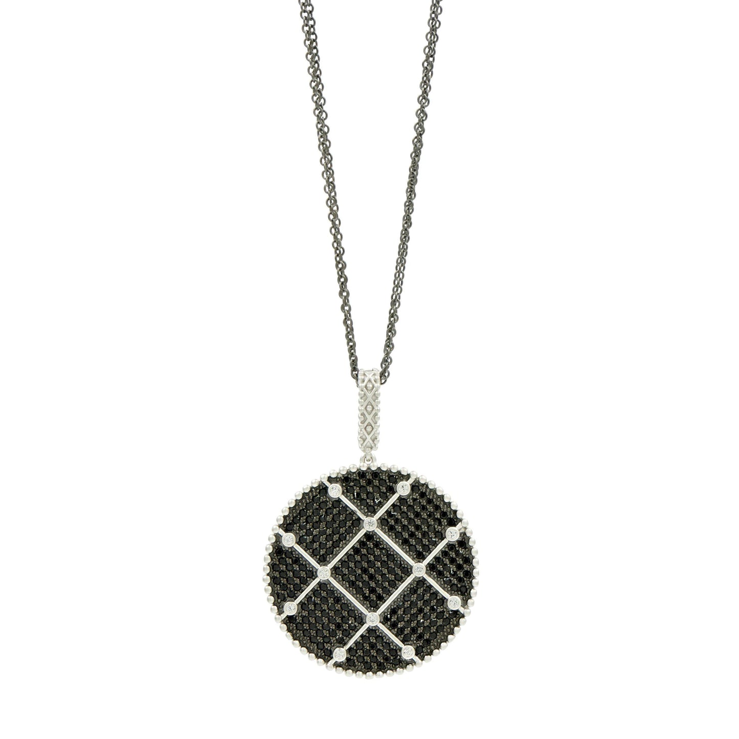 Industrial Finish Large Pav̩ Pendant Necklace