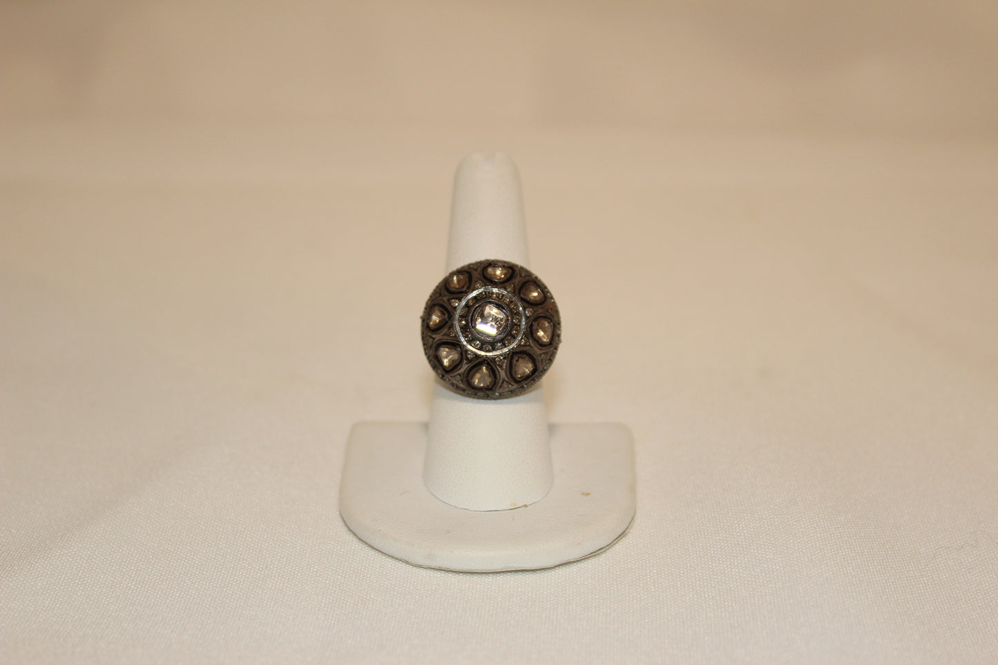 Rose cut and pave diamond dome ring Sourced from India