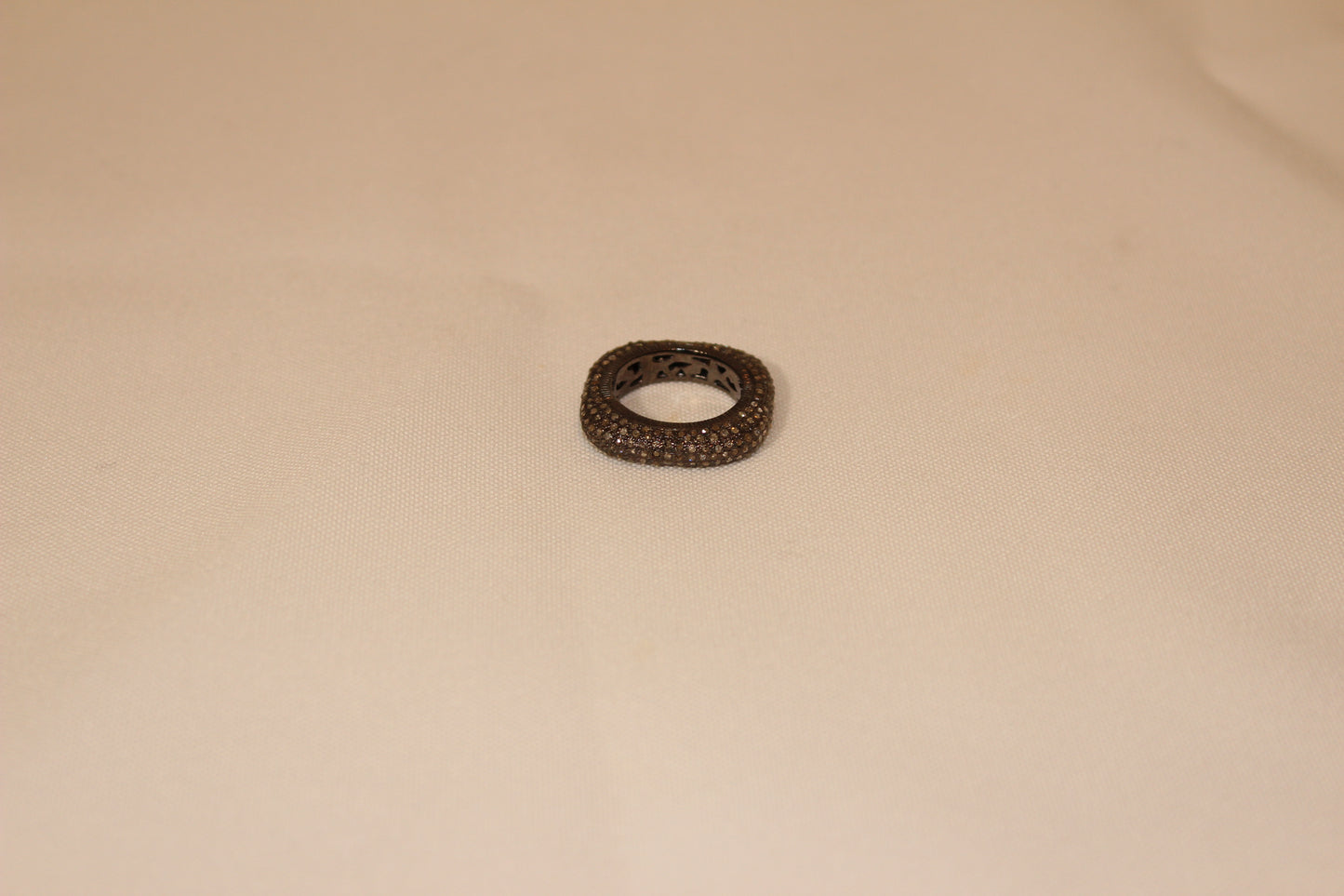 Pave diamond square ring band Size: 7 Sourced from India