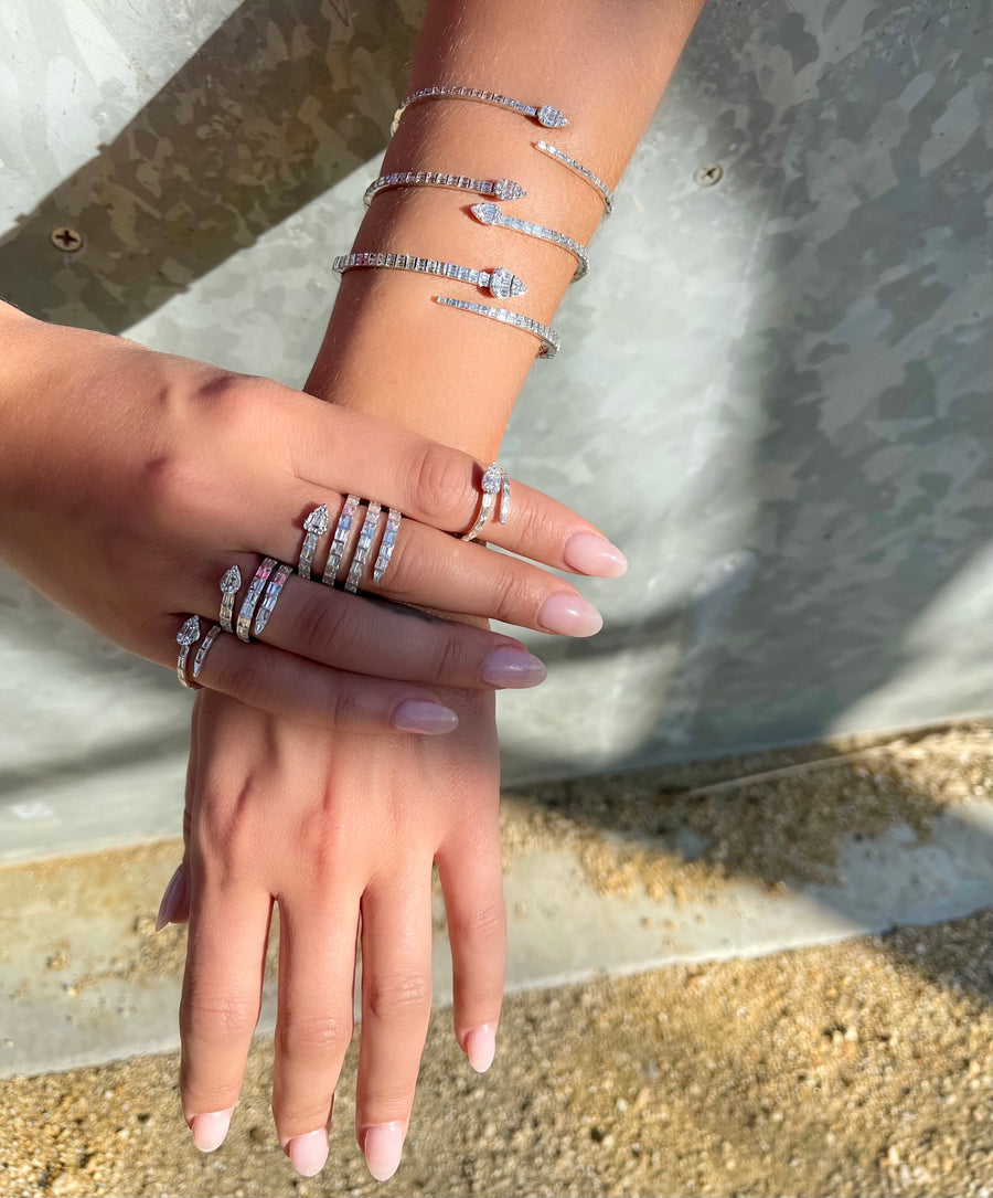 Pear Shaped Hiss 4 Row Diamond Ring