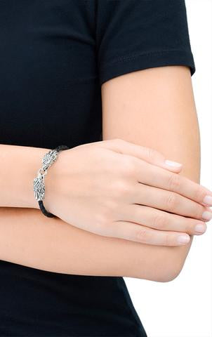 Double Eagle Braided Leather Bracelet