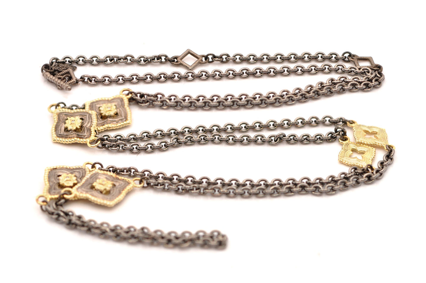 36" Chain Link Necklace with 6 Scroll Stations