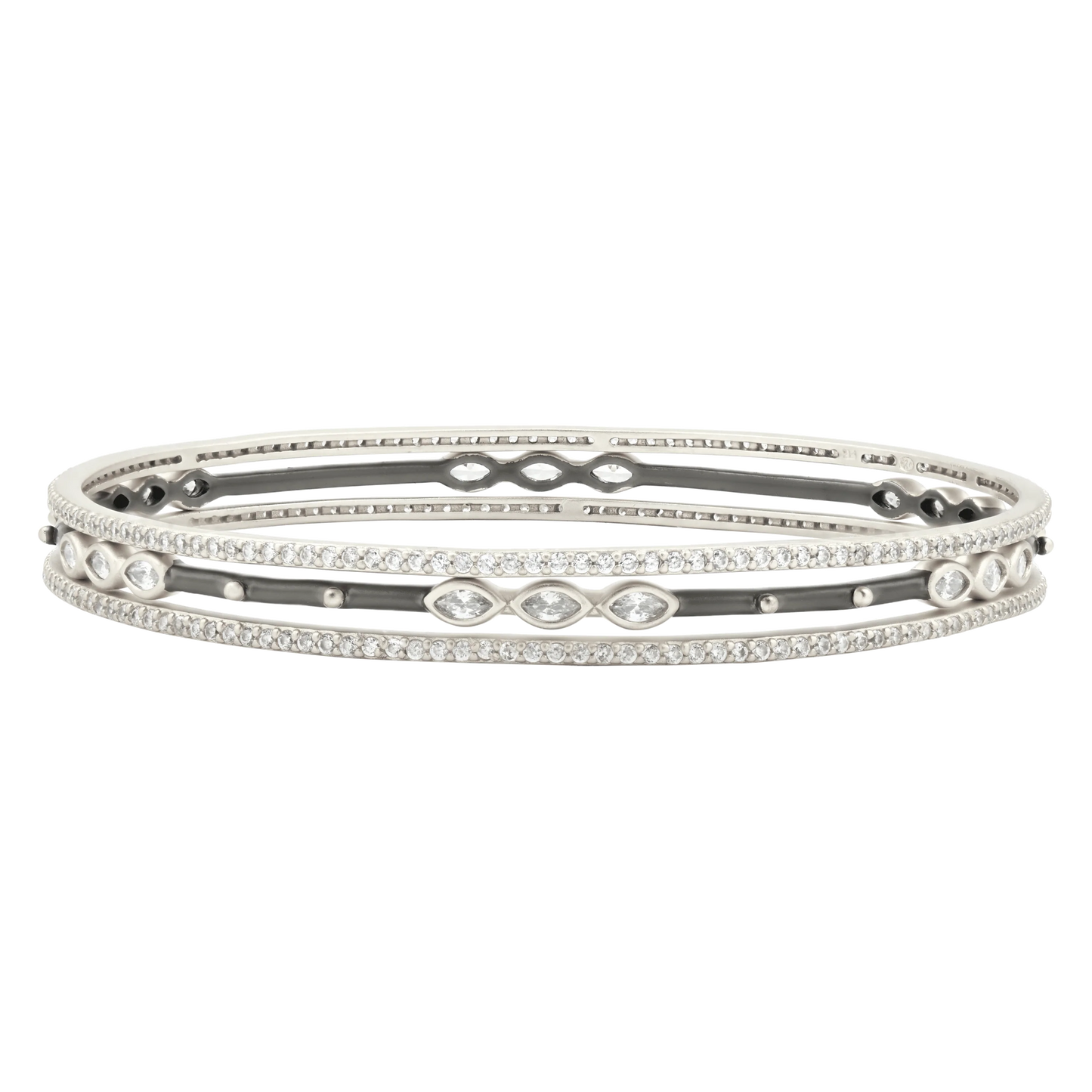 Signature Marquise Station 3-Stack Bangle