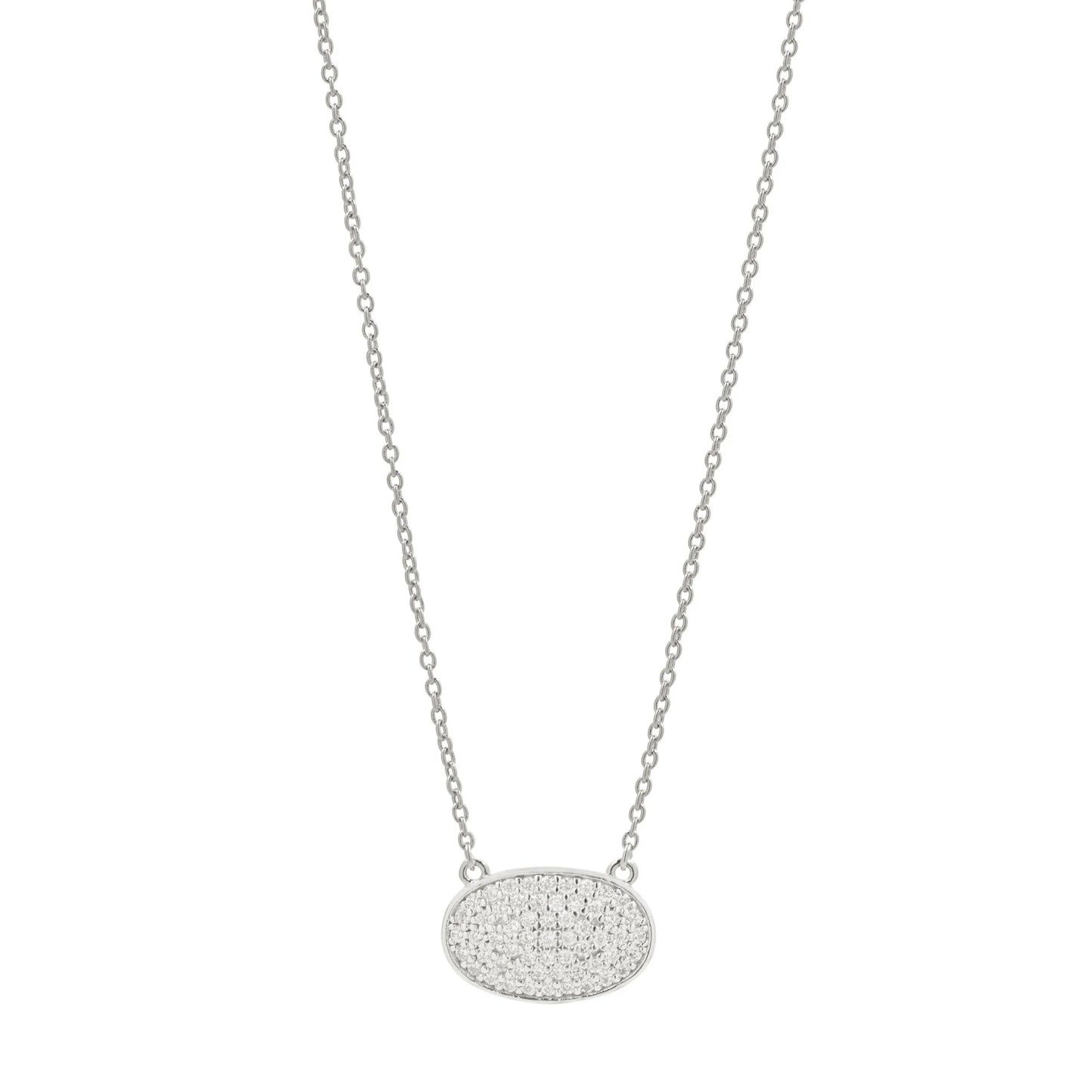 RADIANCE Pavé Oval Pendant Necklace