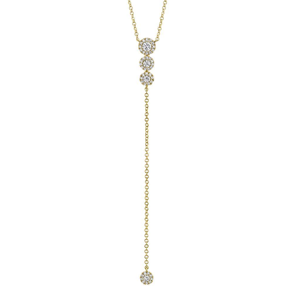 0.29CT DIAMOND LARIAT NECKLACE All of our designs are handmade and slight variations may exist. All Shy Creation items are hand set and all stones are natural and hand-picked. Each piece is unique and you can expect slight variations in the shade, hue, and tint of the color stones.
