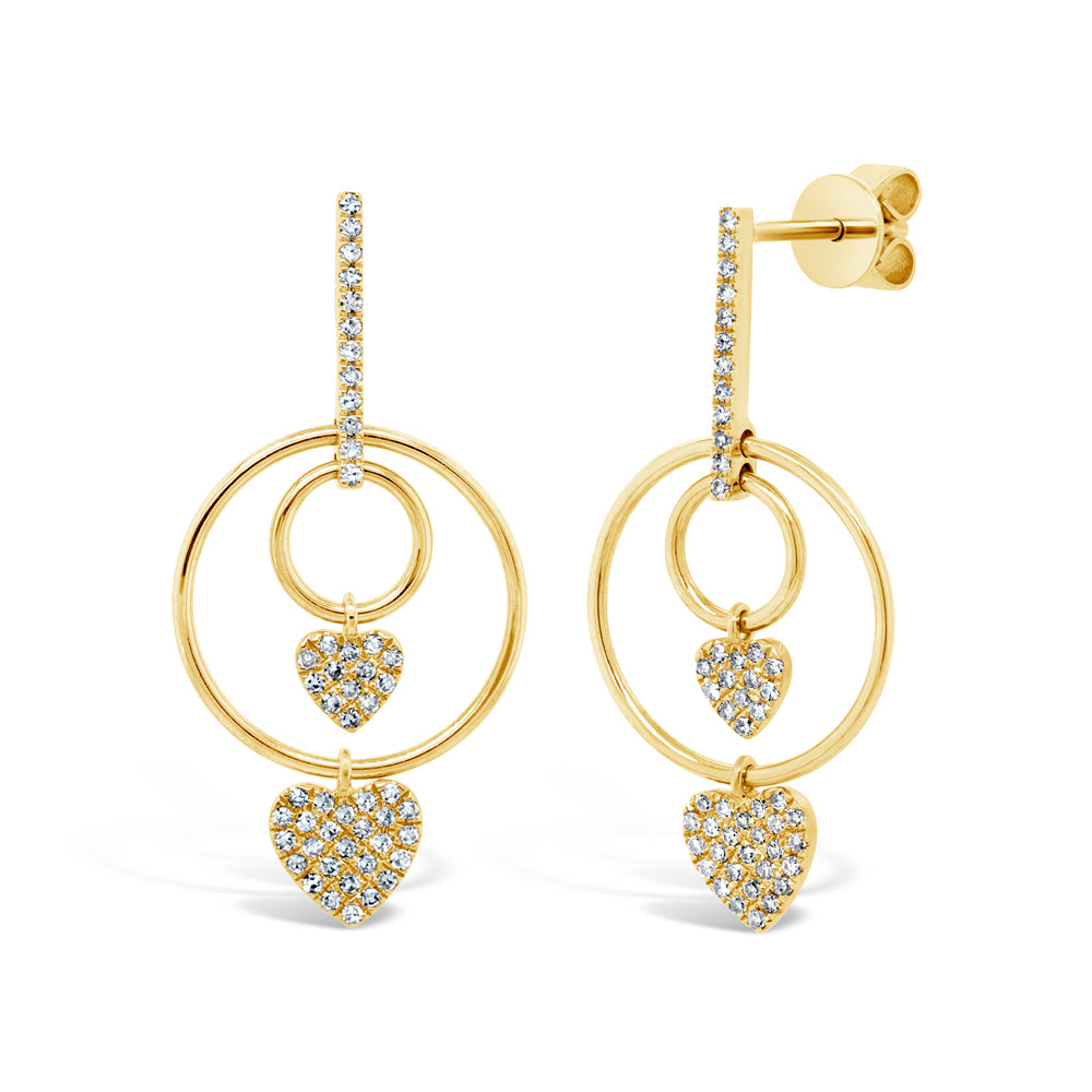 Pave Heart Earrings