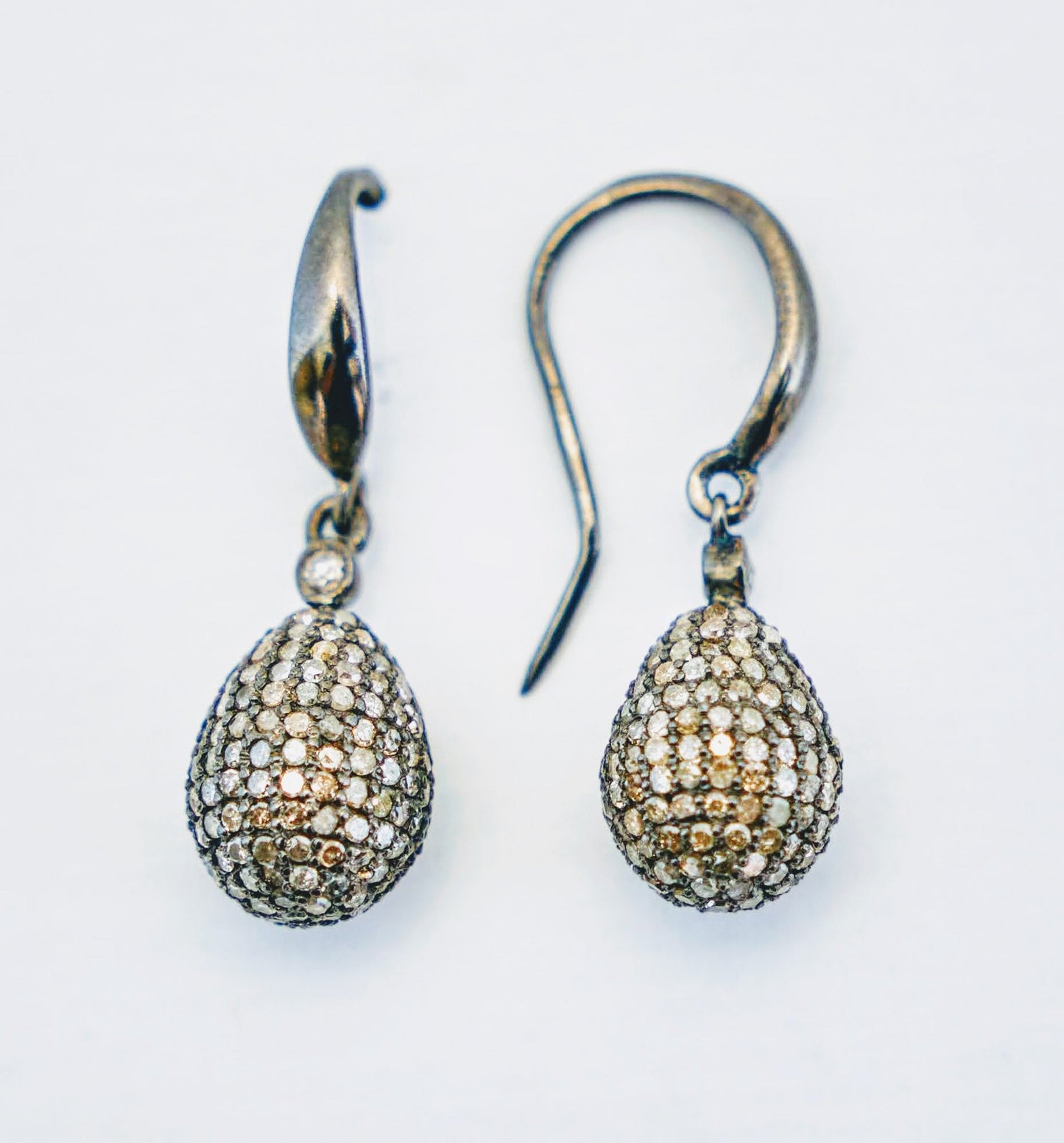 Pave' Diamond Teardrop Earrings
