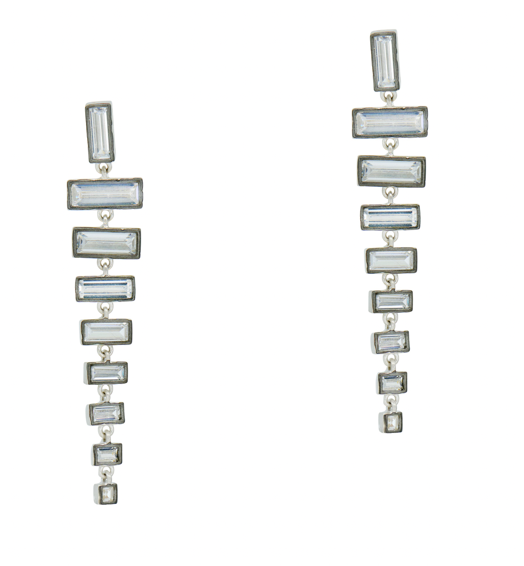 INDUSTRIAL FINISH Cobblestone Linear Drop Earrings