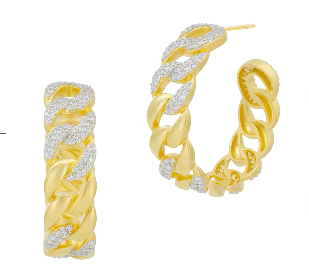 ARMOR OF HOPE Pavé Chain Link Hoop Earrings