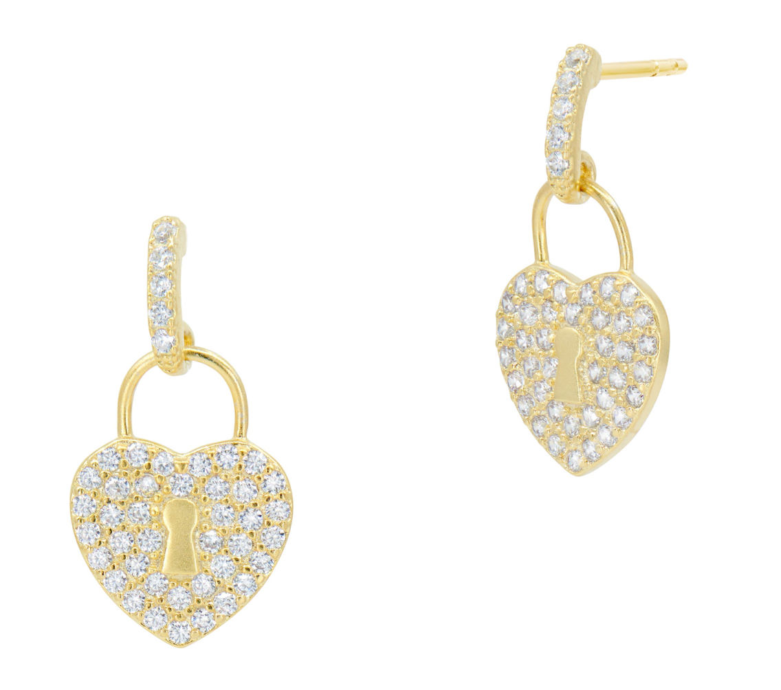 THE LOVE COLLECTION Locked in LOVE Pavé Charm Earrings