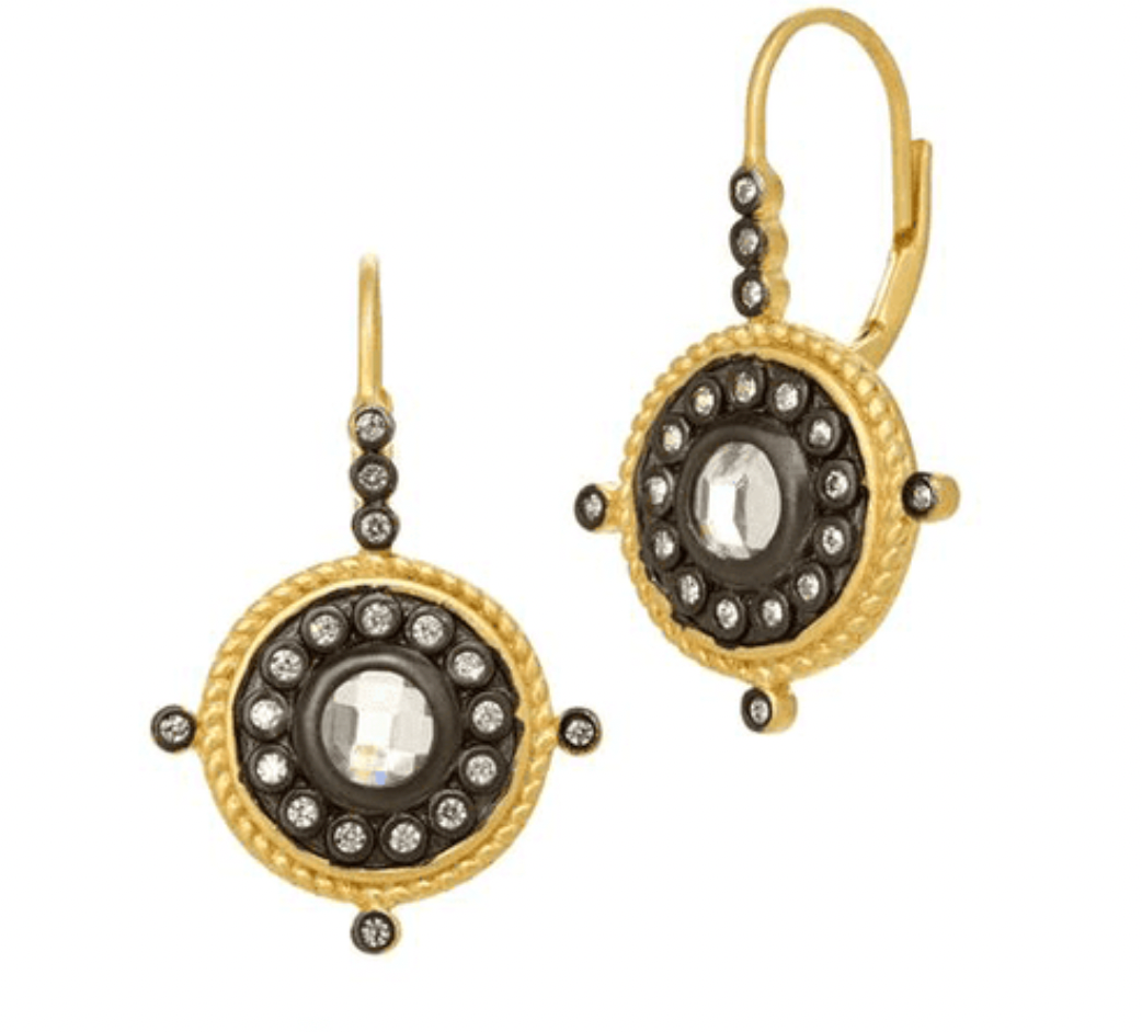 SIGNATURE Nautical Button Leverback Earrings