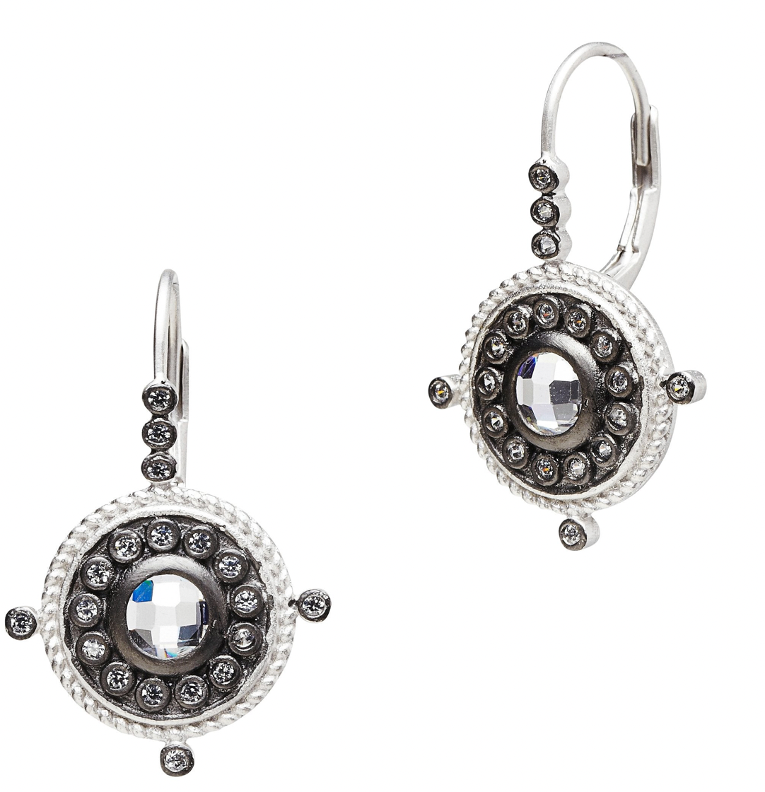 SIGNATURE Nautical Button Leverback Earrings