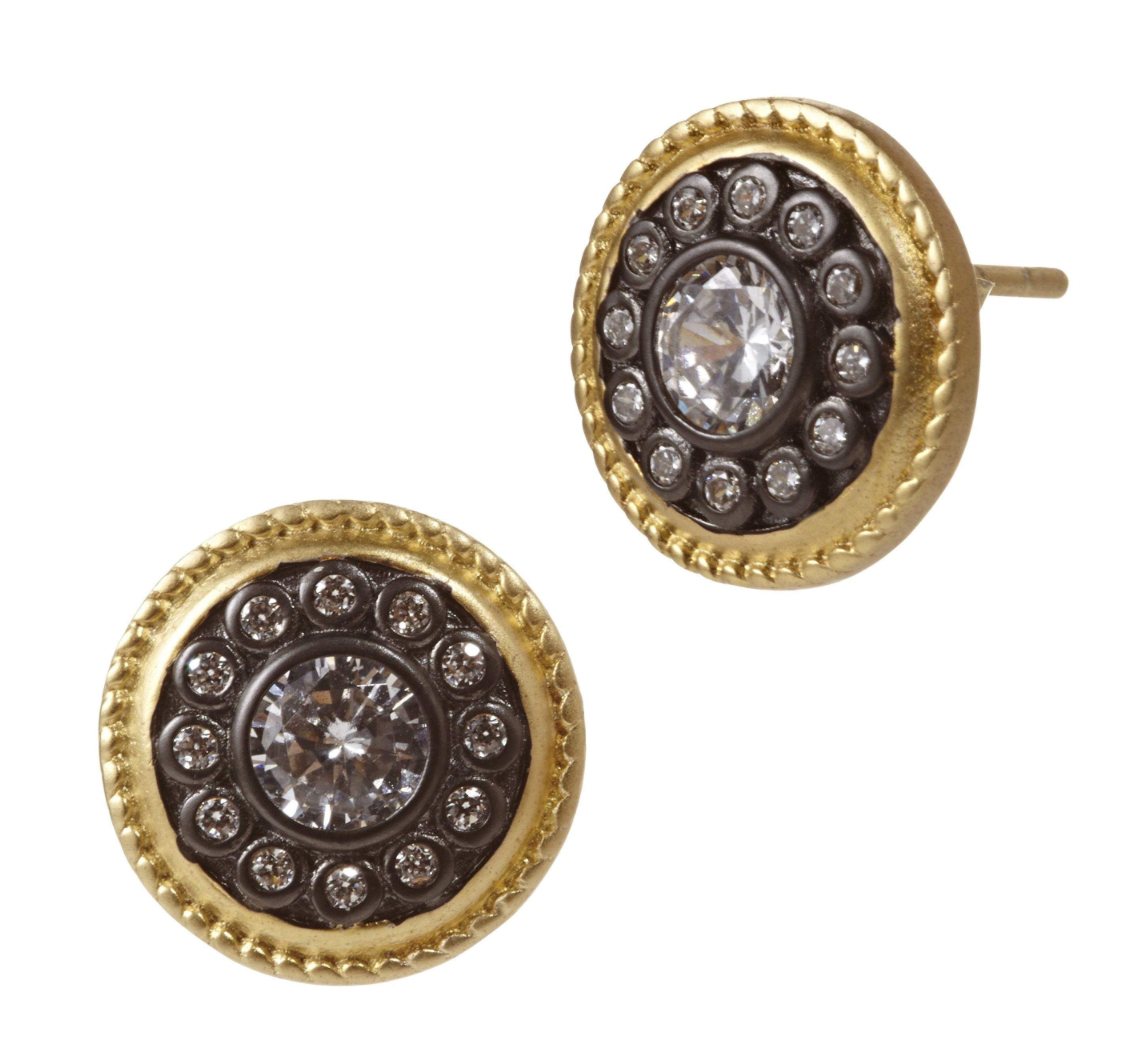 SIGNATURE Nautical Button Stud Earrings
