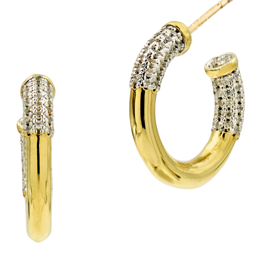 FREIDA ROTHMAN Miss Modern Sleek Hoop Earrings