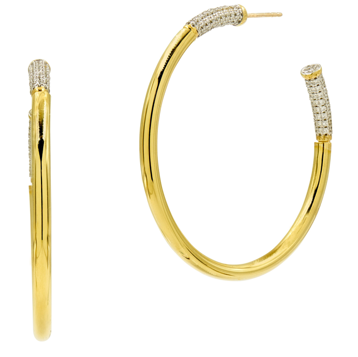 FREIDA ROTHMAN Miss Modern Sleek Hoop Earrings