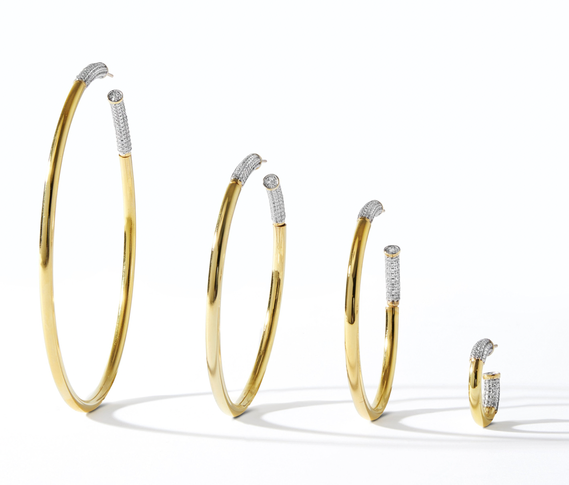 FREIDA ROTHMAN Miss Modern Sleek Hoop Earrings