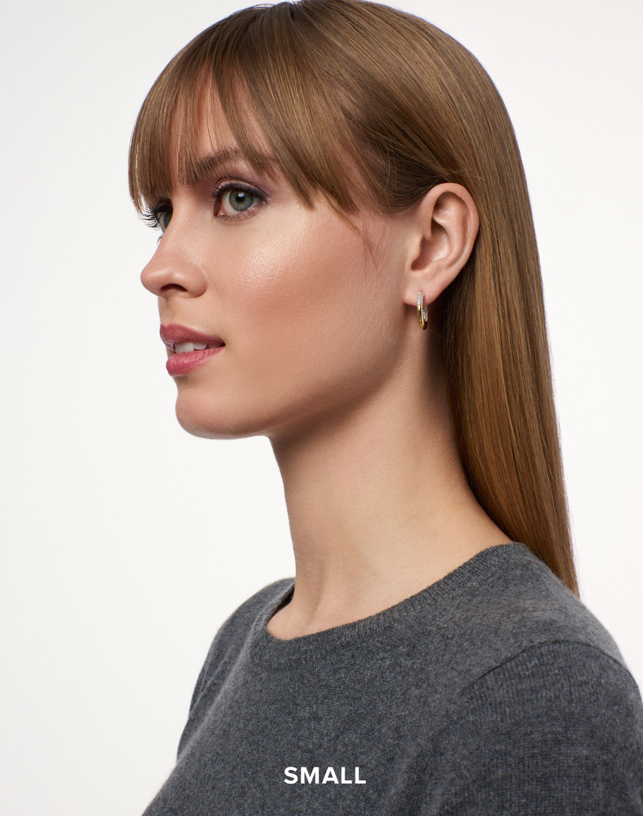 FREIDA ROTHMAN Miss Modern Sleek Hoop Earrings