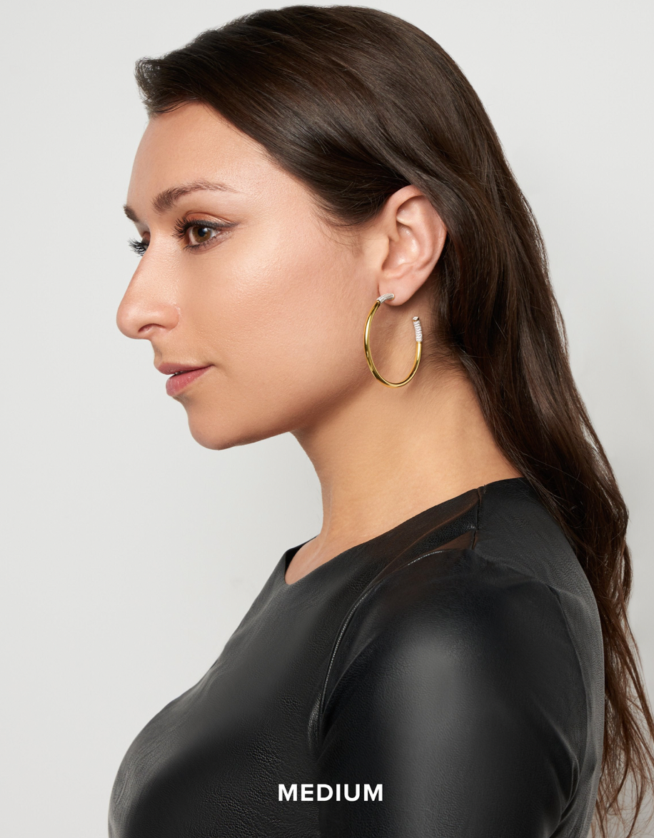 FREIDA ROTHMAN Miss Modern Sleek Hoop Earrings