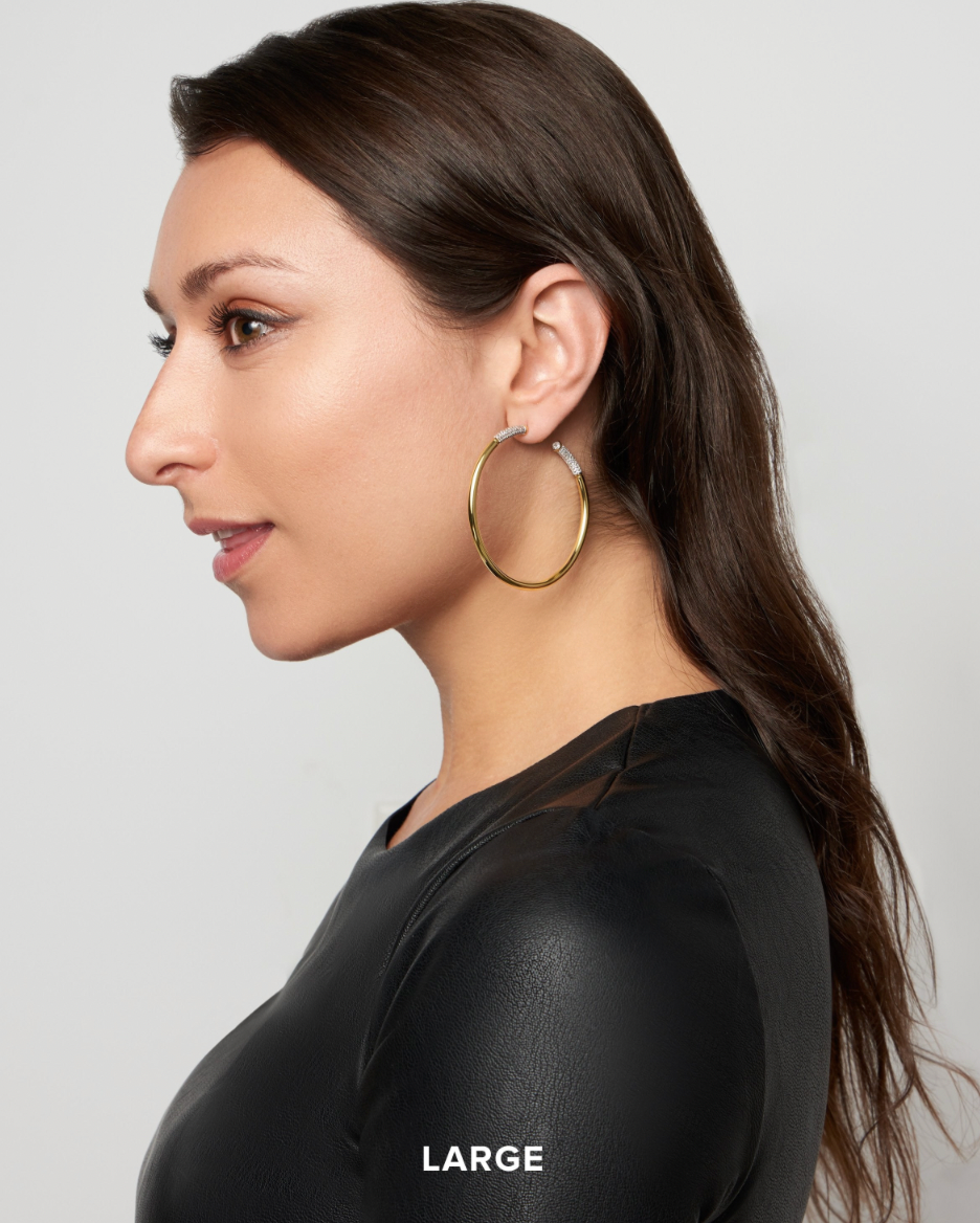 FREIDA ROTHMAN Miss Modern Sleek Hoop Earrings